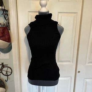 Philomena Petti Black Sleeveless Turtleneck Sweater